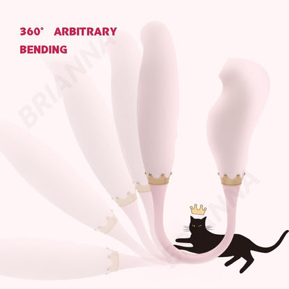 Sucking Vibrator Bendable Female 7-Frequency Pulse Soft Silicone G-Spot Clitoris Stimulator Sex Toy for Women Nipple Sucker