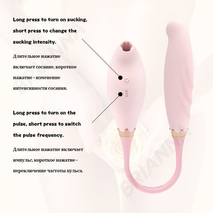 Sucking Vibrator, Bendable, for Women, 7 Frequencies, Pulse, Soft Silicone, G-Spot Clitoris Stimulator, Sex Toy for Women, Nipple Sucker