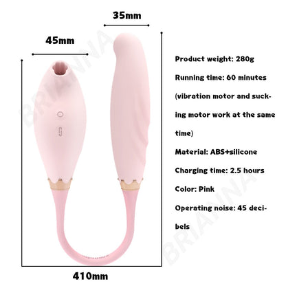 Sucking Vibrator, Bendable, for Women, 7 Frequencies, Pulse, Soft Silicone, G-Spot Clitoris Stimulator, Sex Toy for Women, Nipple Sucker