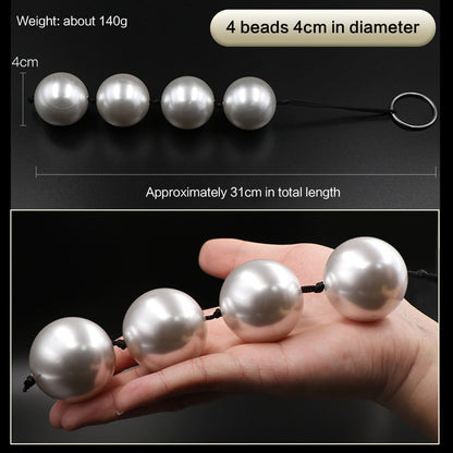 Super Large Pearl Anal Plugs, Long Anal Beads Butt Plug, Vaginal Balls Sex Toys for Women Men, Handheld Anus Masturbator Expander