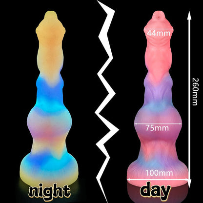 Super Soft Luminous Penis Dog Dildo Adult Sex Toy for Woman Monster Dick Suction Cup Anal Toy Male Female Masturbation