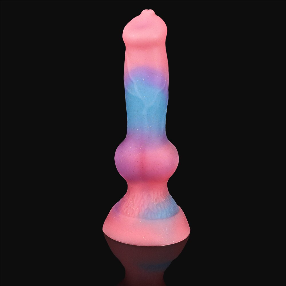 Super Soft Luminous Penis Dog Dildo Adult Sex Toy for Woman Monster Dick Suction Cup Anal Toy Male Female Masturbation