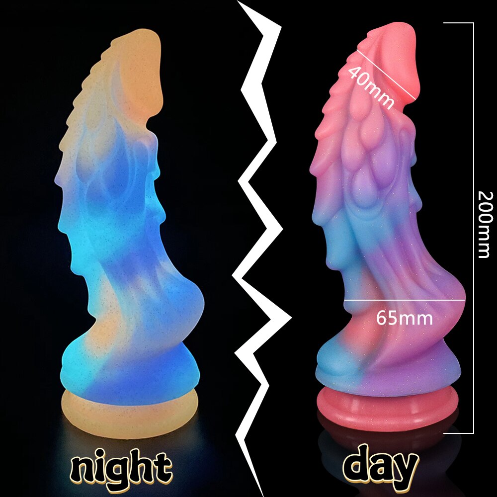Super Soft Luminous Penis Dog Dildo Adult Sex Toy for Woman Monster Dick Suction Cup Anal Toy Male Female Masturbation