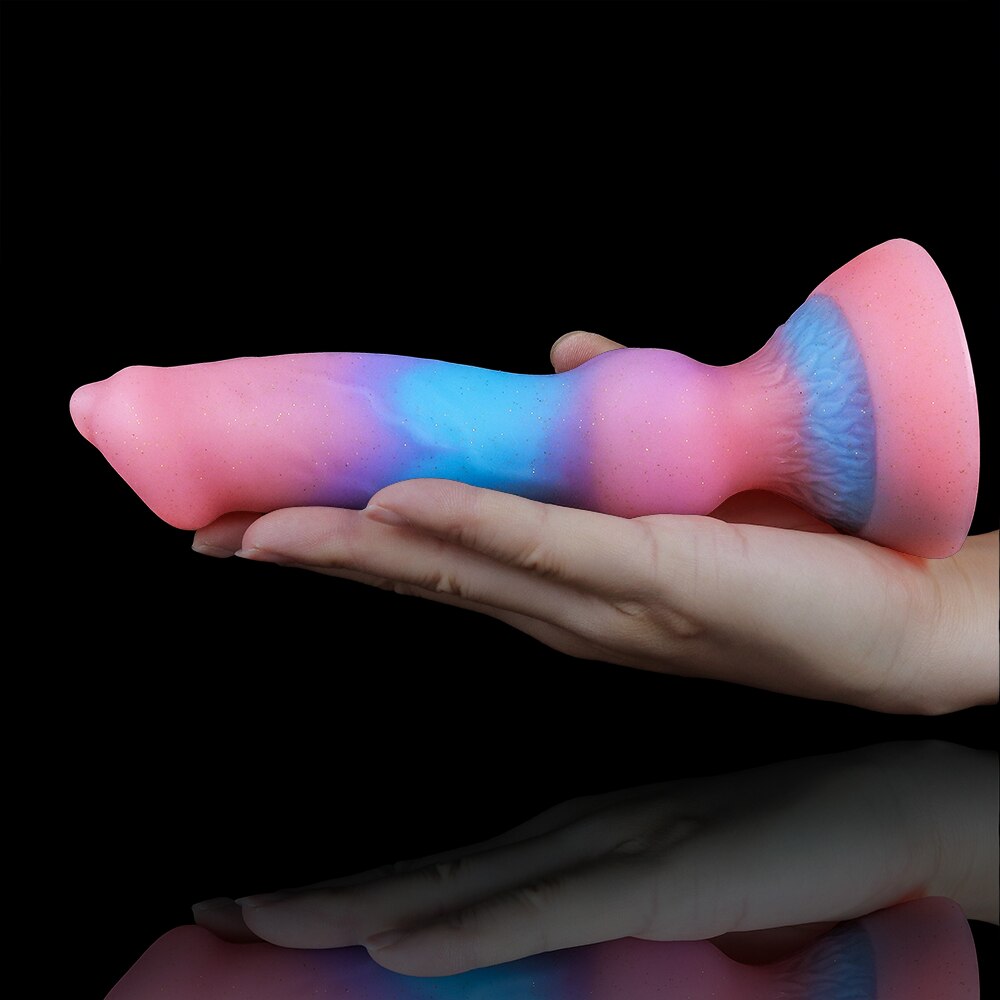 Super Soft Luminous Dog Penis Dildo Adult Sex Toy for Women Monster Dick Suction Cup Anal Toy Male Female Masturbation