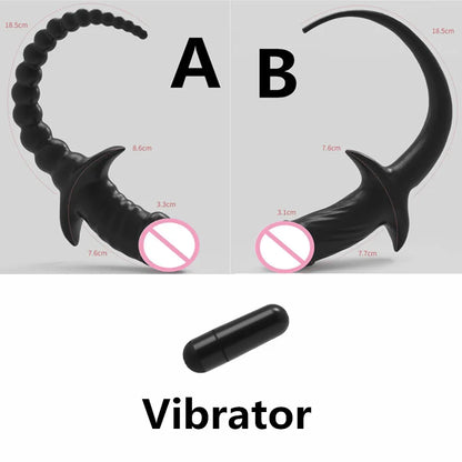 TPE Vibrator Dog Tail Butt Plug Puppy Tail Anal Plug Toys G-spot Stimulator Erotic Adult Toys Slave Women Tail Gay Sex Toys
