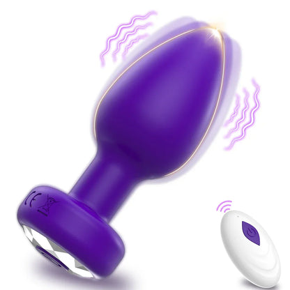 Telescopic Anal Plug Vibrator, Vibrating Butt Plug Dildo, Wireless Remote Prostate Massager, Vagina Masturbator Sex Toy for Men and Gays