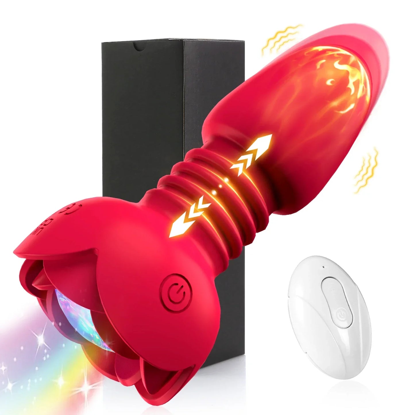 Telescopic Anal Plug Vibrator, Vibrating Butt Plug Dildo, Wireless Remote Prostate Massager, Vagina Masturbator Sex Toy for Men and Gays