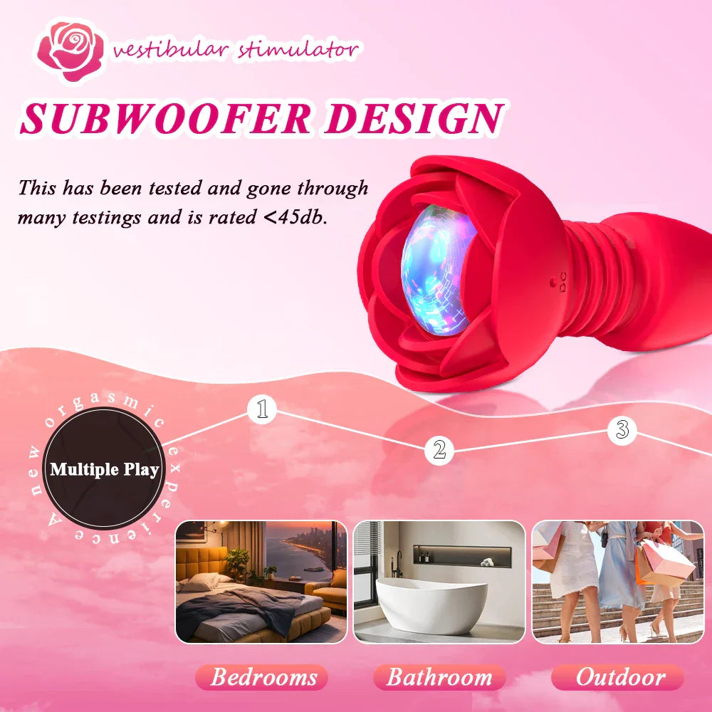 Telescopic Anal Plug Vibrator, Vibrating Butt Plug Dildo, Wireless Remote Prostate Massager, Vagina Masturbator Sex Toy for Men and Gays