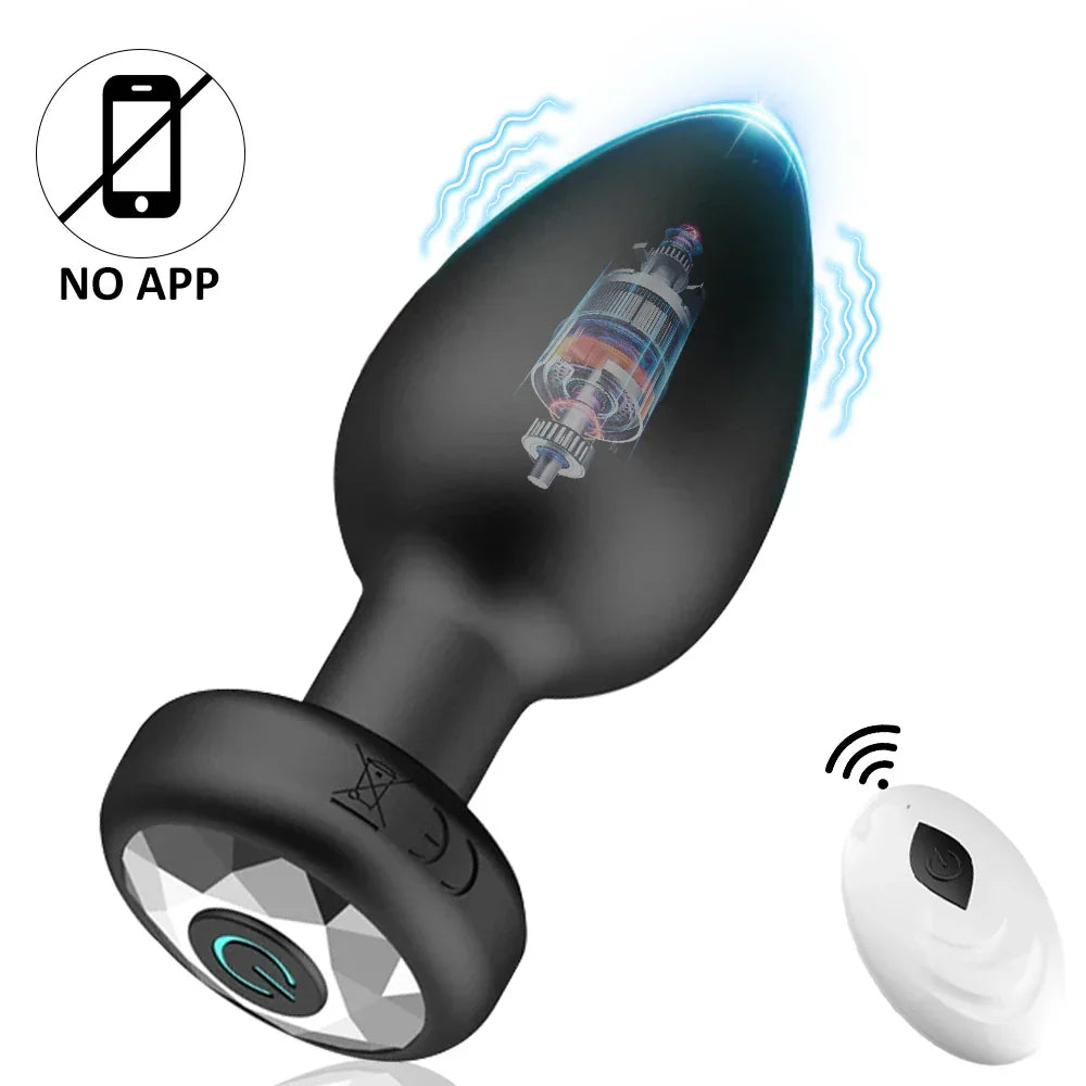 Telescopic Anal Plug Vibrator, Vibrating Butt Plug Dildo, Wireless Remote Prostate Massager, Vagina Masturbator Sex Toy for Men and Gays