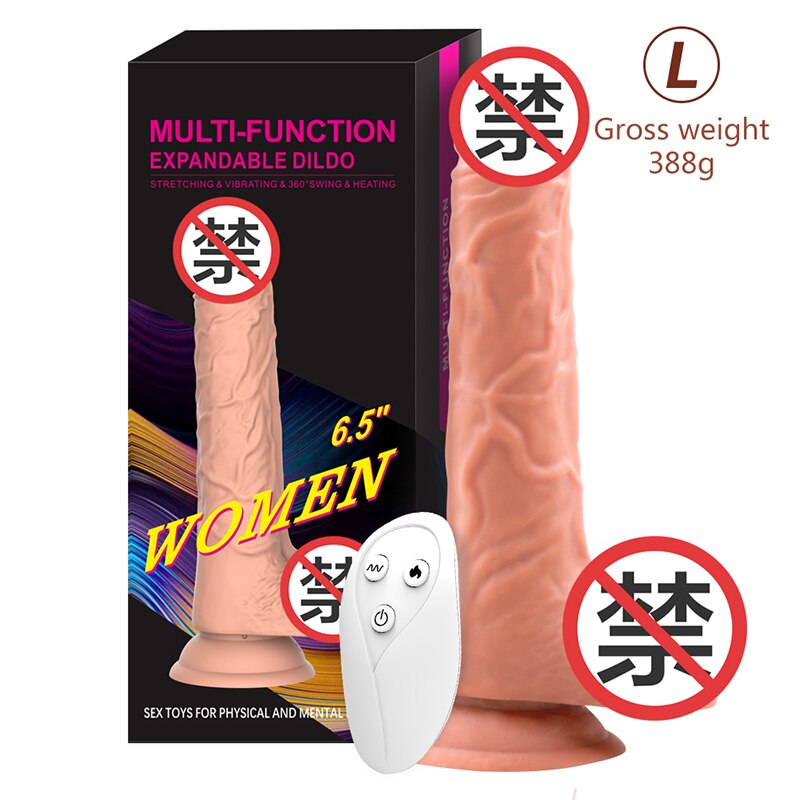 Telescopic Heating Dildo Vibrator G-Spot Massage Large Realistic Penis Erotic Anal Sex Toy for Women Adult Product