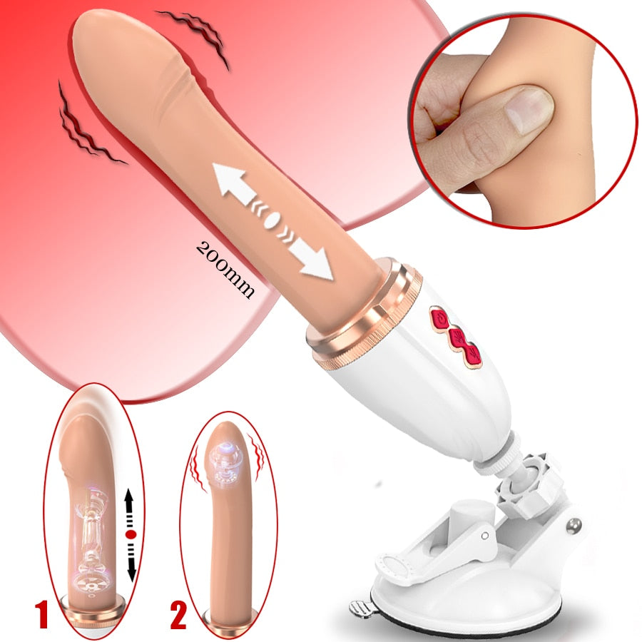 Telescopic Dildo Vibrator and Automatic Up and Down Massager G-Spot Thrusting Retractable Vaginal Toy for Female Orgasm