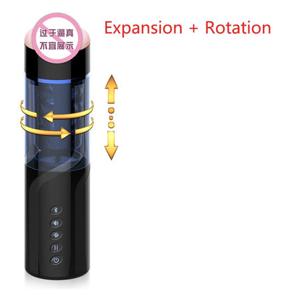 Bluetooth Auto Control Telescopic Rotating Piston Male Masturbator Cup Sexy Moans Sound Real Vagina Pussy Sex Toy for Men