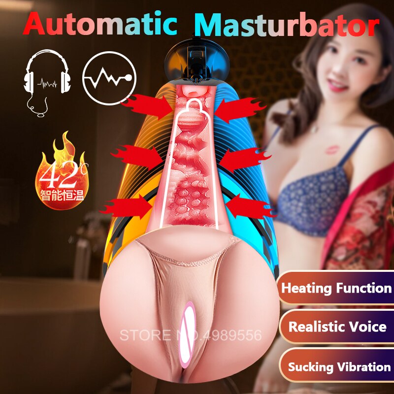 Automatic Toy Suction Telescopic Rotating Masturbator for Men, Vaginal Suction Pocket, Blowjob Adult Product