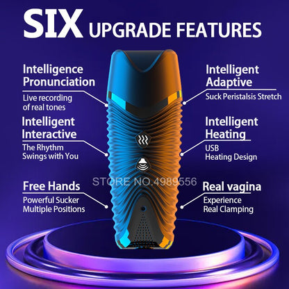 Automatic Toy Suction Telescopic Rotating Masturbator for Men, Vaginal Suction Pocket, Blowjob Adult Product