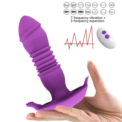 Telescopic Vestibule G-spot Vibrator with Remote Control Waterproof Vibrating Vagina Clit Stimulator Sex Toys for Women & Couples