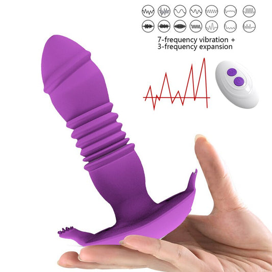 Telescopic Vestibule G-spot Vibrator with Remote Control Waterproof Vibrating Vagina Clit Stimulator Sex Toys for Women & Couples