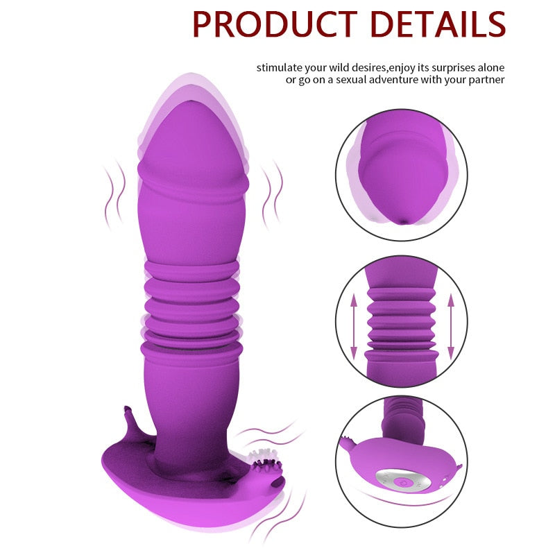 Telescopic Vestibule G-spot Vibrator with Remote Control Waterproof Vibrating Vagina Clit Stimulator Sex Toys for Women & Couples