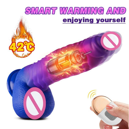 Realistic Animal Thrusting Heating Dildo Dragon Dick Dinosaur Female Masturbator Sex Toy G-Spot Anal Stimulation Penis Vibrator