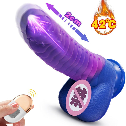 Realistic Animal Thrusting Heating Dildo Dragon Dick Dinosaur Female Masturbator Sex Toy G-Spot Anal Stimulation Penis Vibrator