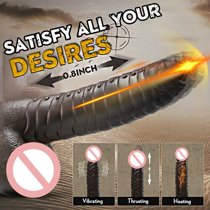 Realistic Animal Thrusting Heating Dildo Dragon Dick Dinosaur Female Masturbator Sex Toy G-Spot Anal Stimulation Penis Vibrator
