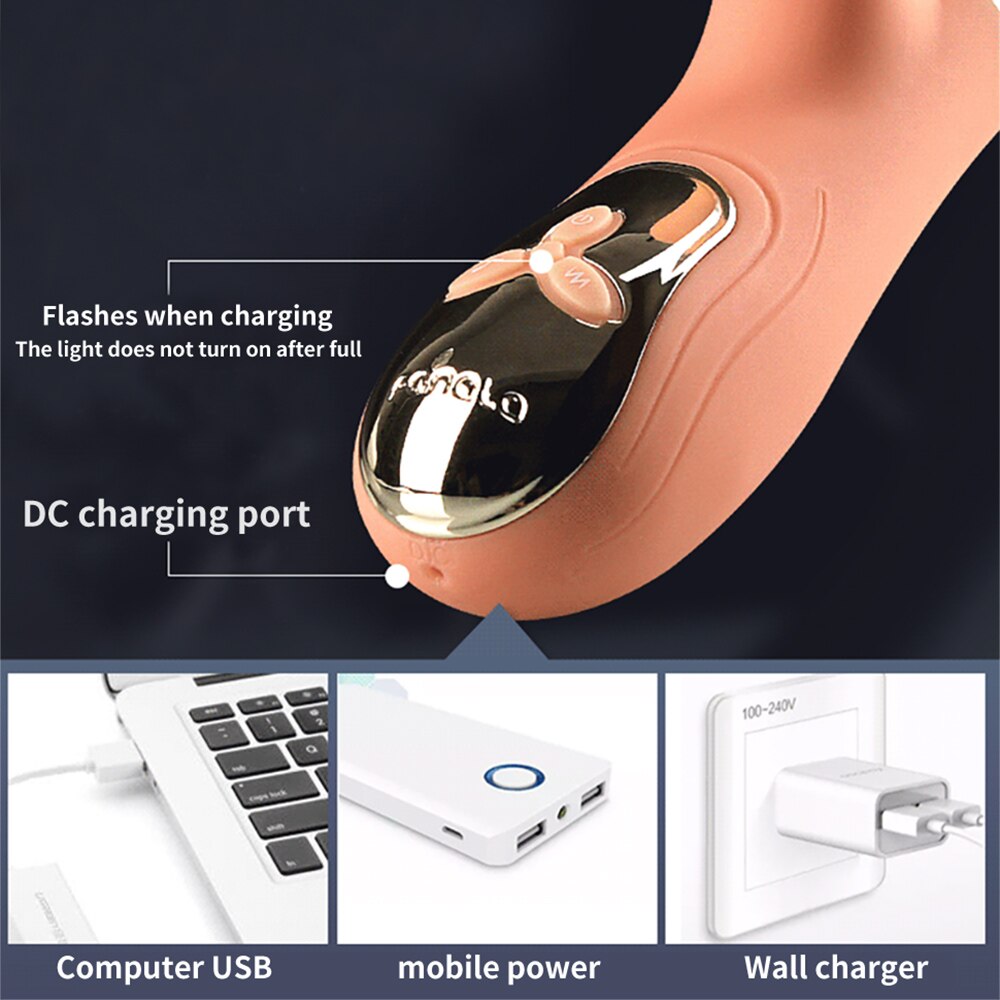 Thrusting Dildo Vibrator for Women Clit Licking Adult Toy Vaginal Massager Female Masturbator