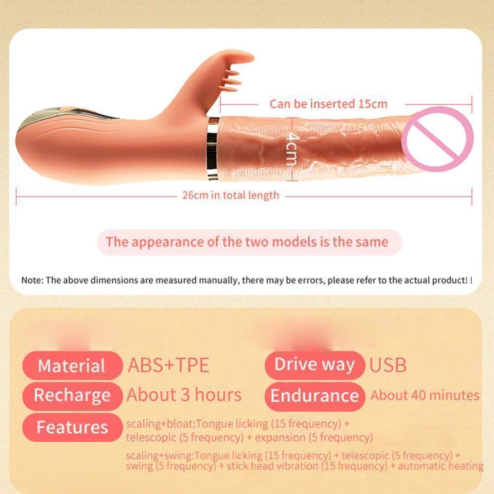 Thrusting Dildo Vibrator for Women Clit Licking Adult Toy Vaginal Massager Female Masturbator
