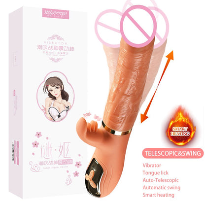 Thrusting Dildo Vibrator for Women Clit Licking Adult Toy Vaginal Massager Female Masturbator