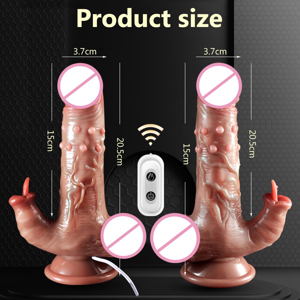 Realistic Thrusting Dildo, Vibrator with Suction Cup, Telescopic Heating Penis Vibrator, Female Masturbator, Sex Toy for Women