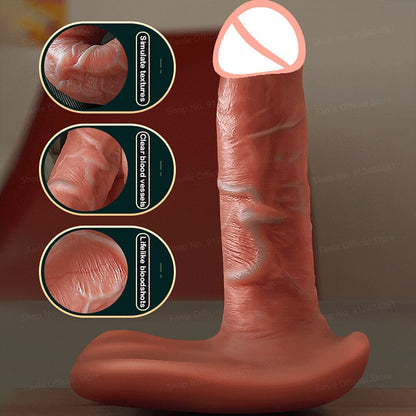 Remote Control Thrusting Real Silicone Dildo Vibrators for Adult Women Telescopic Penis Female Vagina Masturbator Sex Toys