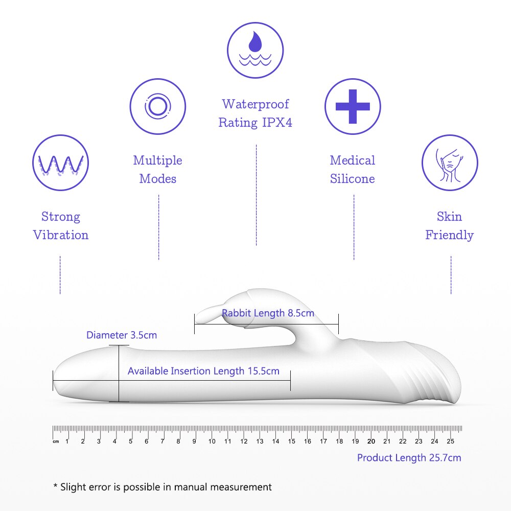 Thrusting Rabbit Vibrator for Women Rolling Beads Silicone Dildo Clitoris G Spot Stimulator Adult Sex Toys Drywell V20