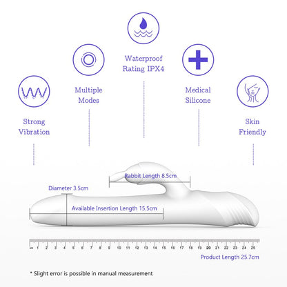 Thrusting Rabbit Vibrator for Women Rolling Beads Silicone Dildo Clitoris G Spot Stimulator Adult Sex Toys Drywell V20