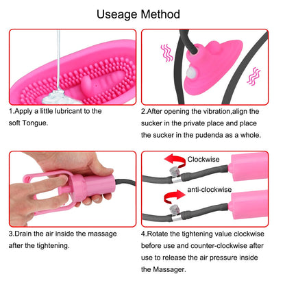 Tongue Licking Sucking Vagina Pump Masturbator Clitoris Stimulator Nipple Vibrator Vacuum Pussy Pump 10 Speed Sex Toys for Women