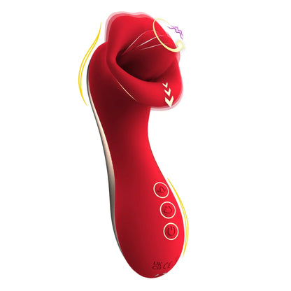 Tongue Licking Vibrator for Women with Handle, 10-Speed Clitoral Stimulator, Nipple and G-Spot Female Masturbator, Adult Sex Toys 18+
