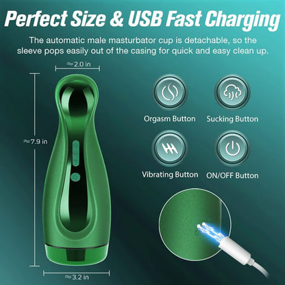 Air Sucking Male Masturbator Automatic Deep Suction Vibrating Oral Sex Toy for Men Vacuum Blowjob Masturbation Cup