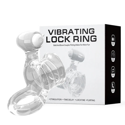Vibrating Penis Ring for Couples, Delay Ejaculation G-spot Clitoris Stimulator Massager, Double Cock Ring Vibrator Sex Toys for Men