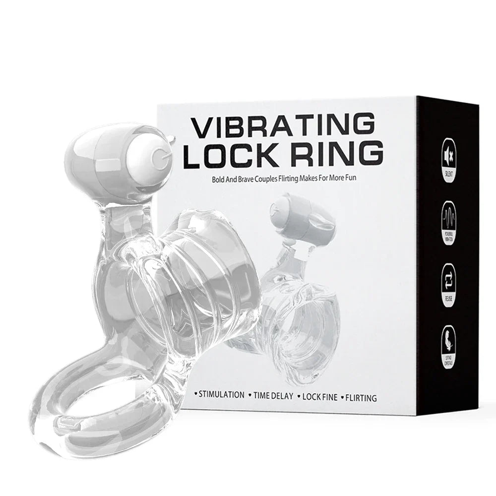 Vibrating Penis Ring for Couple Delay Ejaculation G spot Clitoris Stimulator Massager Double Cock Ring Vibrator Sex Toys for Men