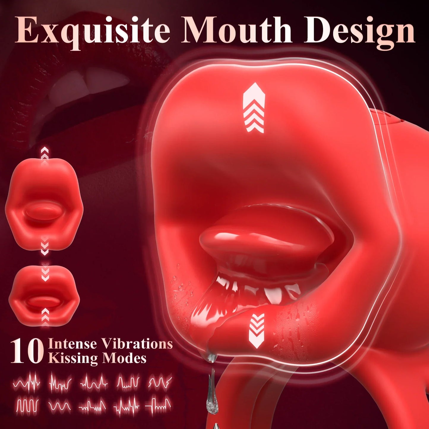 Vibrating Penis Ring with Tongue Licking Clitoral Stimulator, Delay Ejaculation Cockring Penisring, Sex Toys for Men, Adults 18+