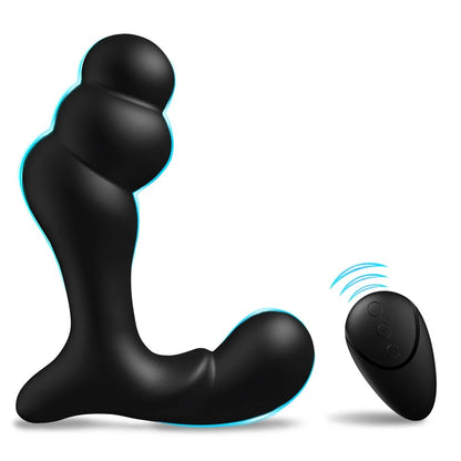 Vibrating Prostate Massager Anal Training Butt Plug 12 Vibration Modes G-Spot Vibrator Anal Beads Stimulator Device