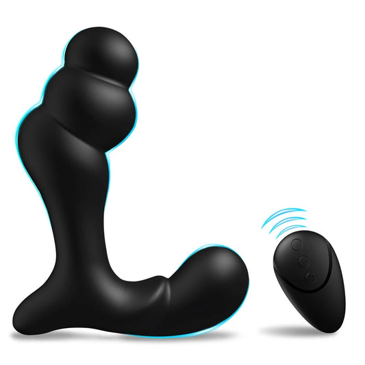 Vibrating Prostate Massager Anal Training Butt Plug 12 Vibration Modes G-Spot Vibrator Anal Beads Stimulator Device