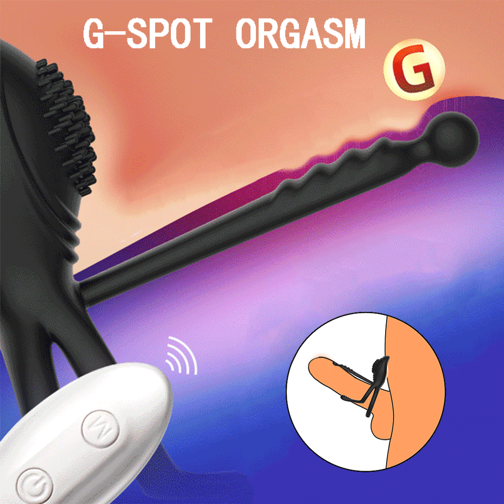 Wireless Remote Control Penis Ring Vibrator Delay Ejaculation Vibrating Cockring Clitoris Stimulator Sex Toys for Men Couple