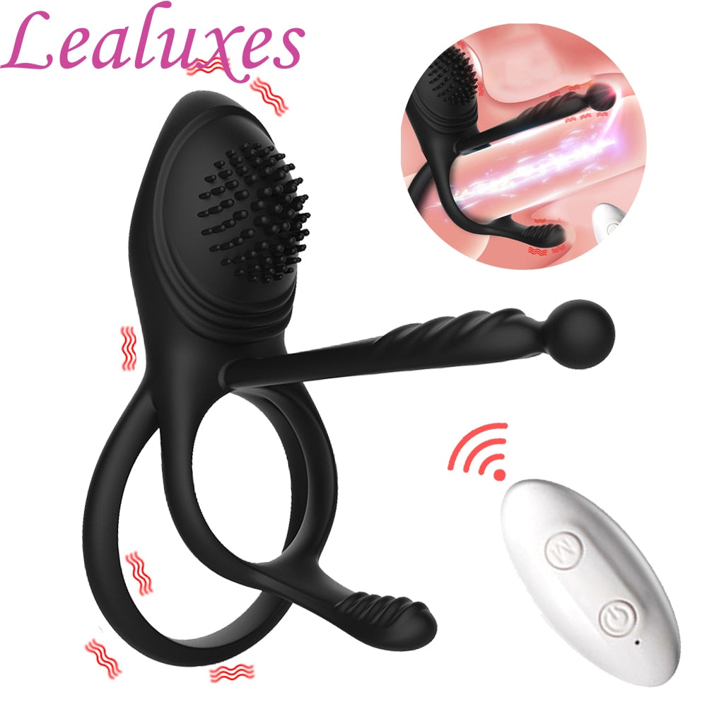 Wireless Remote Control Penis Ring Vibrator Delay Ejaculation Vibrating Cockring Clitoris Stimulator Sex Toys for Men Couple