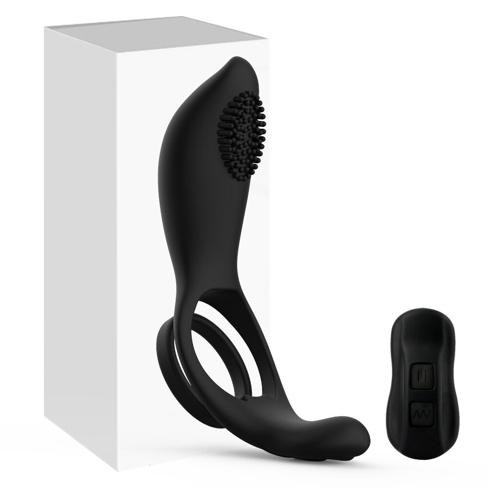 Wireless Remote Control Penis Ring Vibrator Delay Ejaculation Vibrating Cockring Clitoris Stimulator Sex Toys for Men Couple