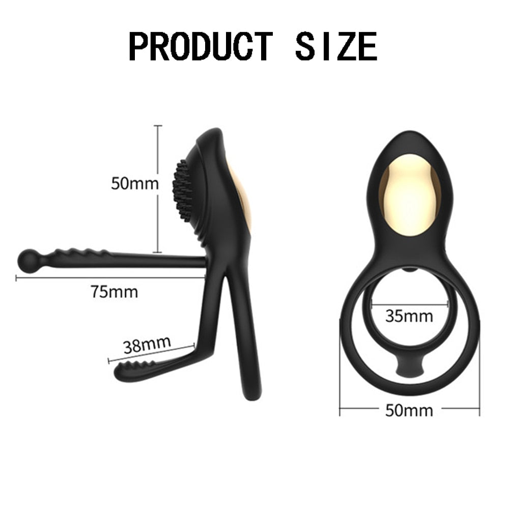 Wireless Remote Control Penis Ring Vibrator Delay Ejaculation Vibrating Cockring Clitoris Stimulator Sex Toys for Men Couple