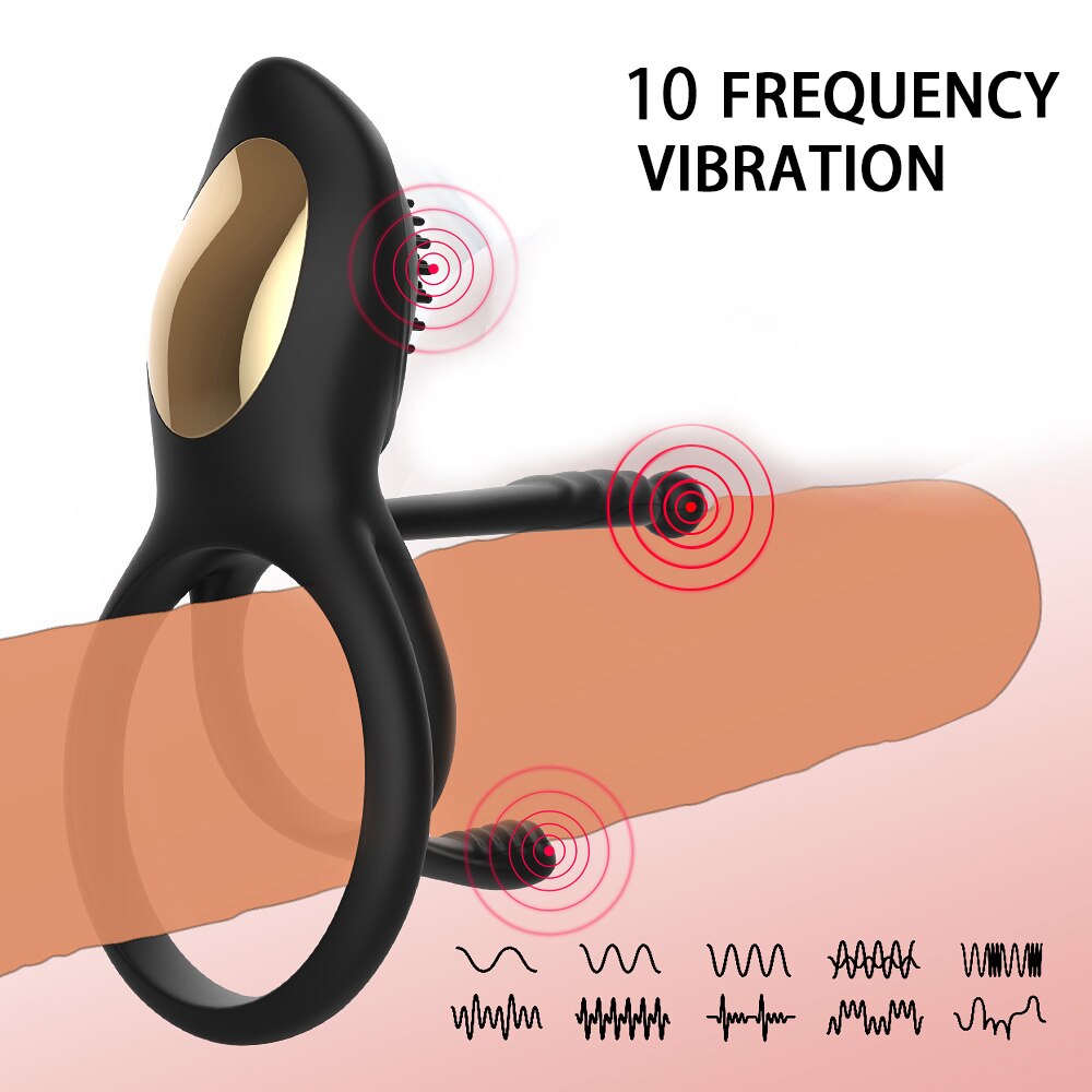 Wireless Remote Control Penis Ring Vibrator Delay Ejaculation Vibrating Cockring Clitoris Stimulator Sex Toys for Men Couple