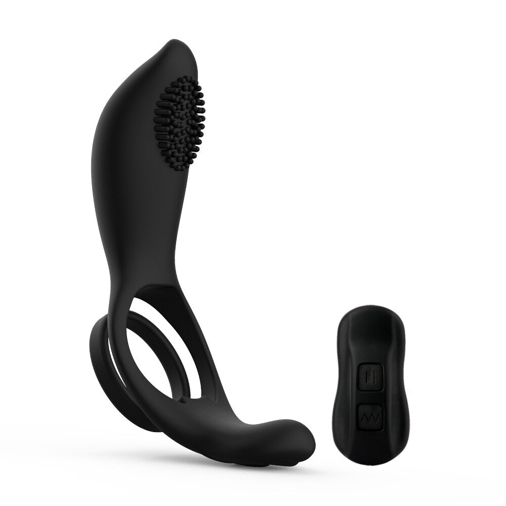 Wireless Remote Control Penis Ring Vibrator Delay Ejaculation Vibrating Cockring Clitoris Stimulator Sex Toys for Men Couple