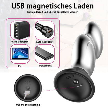 โลหะ Vibrator Anal เสียบของเล่นเพศสำหรับผู้ชาย Anal Massager สแตนเลส Butt Plug G-Spot Anus Stimulator Remote ช่องคลอด Vibrator