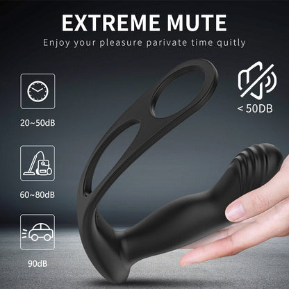 Vibrator Male Prostate Massager Butt Plug Delay Ring Control Backyard Three-Point Stimulation Couple Flirt Toy