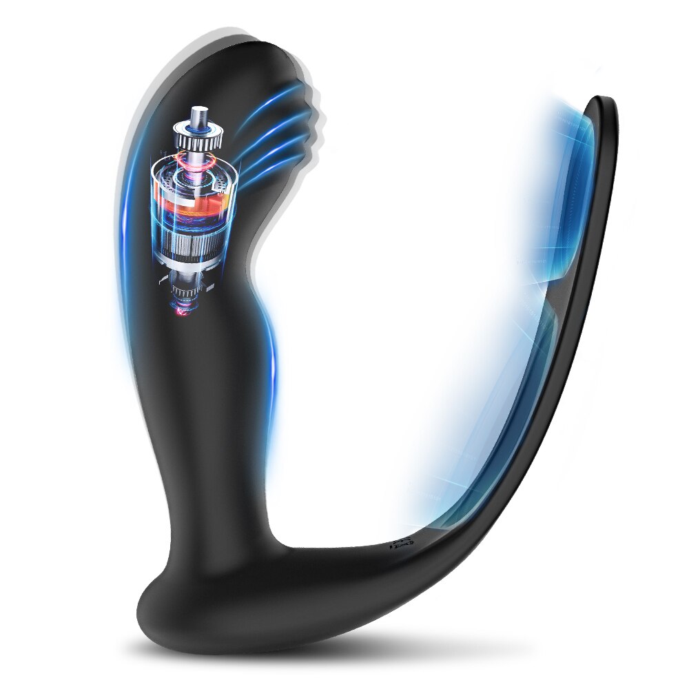 Vibrator Male Prostate Massager Butt Plug Delay Ring Control Backyard Toys Three-Point Stimulator Couple Flirt