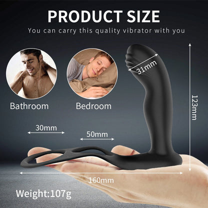 Vibrator Male Prostate Massager Butt Plug Delay Ring Control Backyard Three-Point Stimulation Couple Flirt Toy