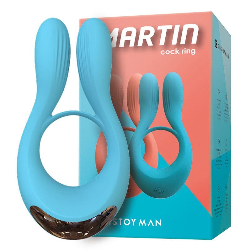 Male Vibrator Cock Ring Lock Ring Silicone Penis Vibration Delay Ring G-Spot Stimulator Couple Toy